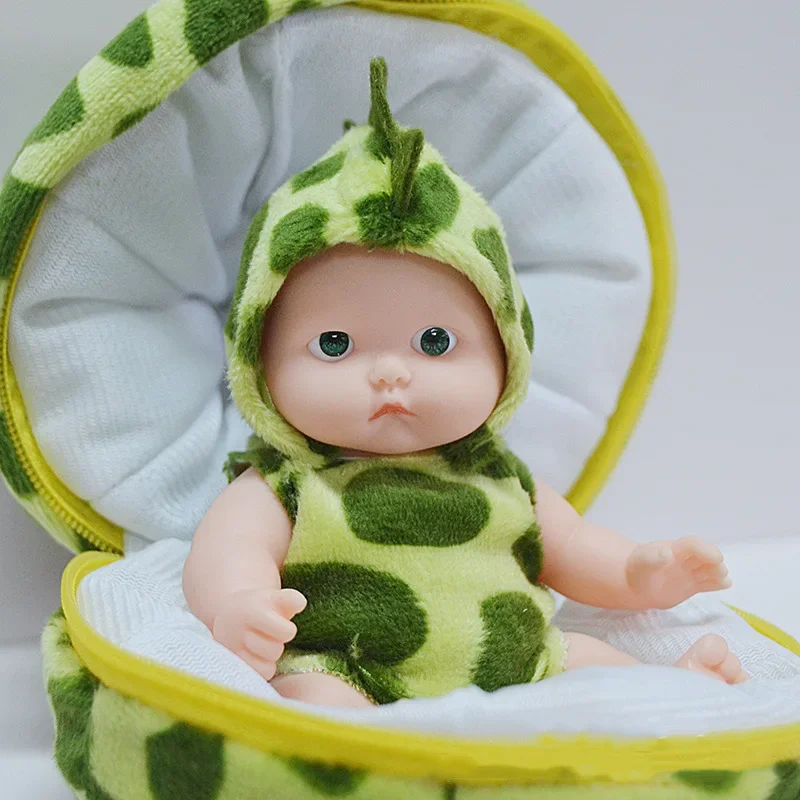 BJD Reborn Doll 12cm Baby Cute Green Style Dinosaur Sets Sleeping Bag Toys for Children's Doll Surprise Toys Xmas Birthday Gifts