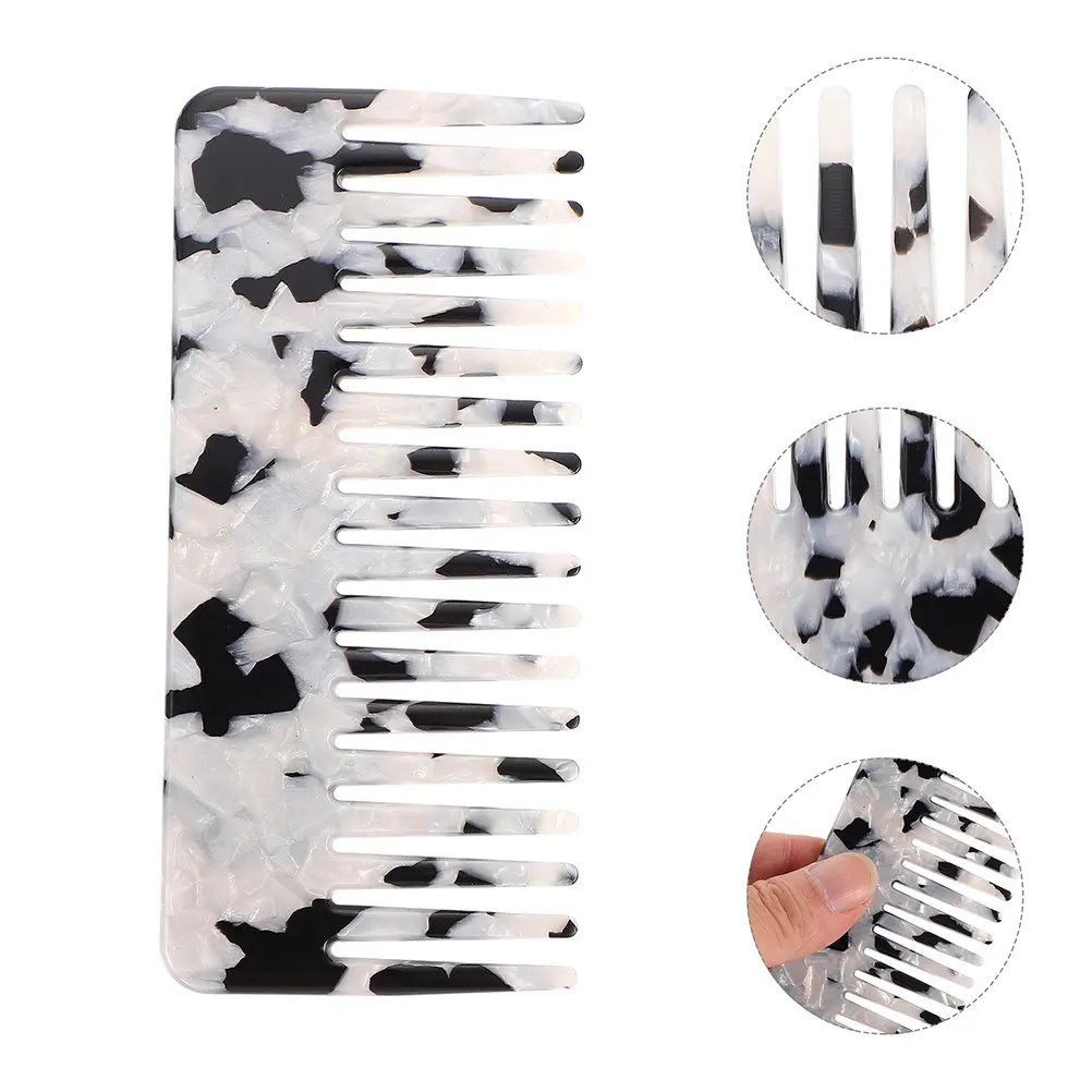 

2Pcs Sleek Acetate Hair Combs Anti Static Detangling Combs for Curly Wet Hair Travel Home Use Styling Comb for Women Frizz