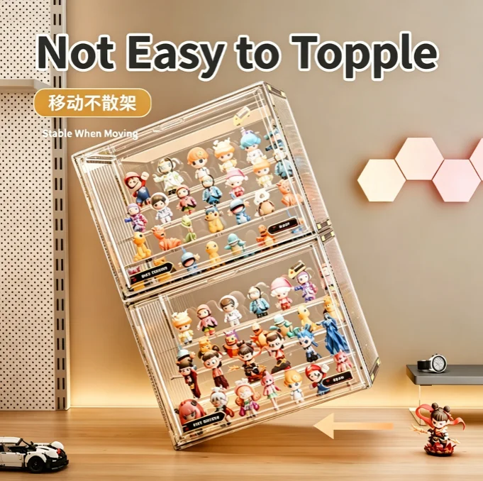 Large Acrylic Display Case Organizer for Collectible Figures Blind Box Toys LEGO POP MART Desktop Storage Box