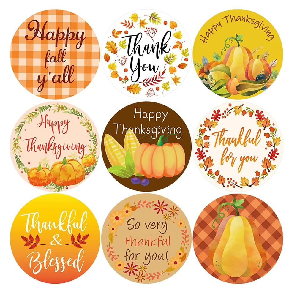 

Fall stickers Happy Thanksgiving stickers Thanks Holiday tags