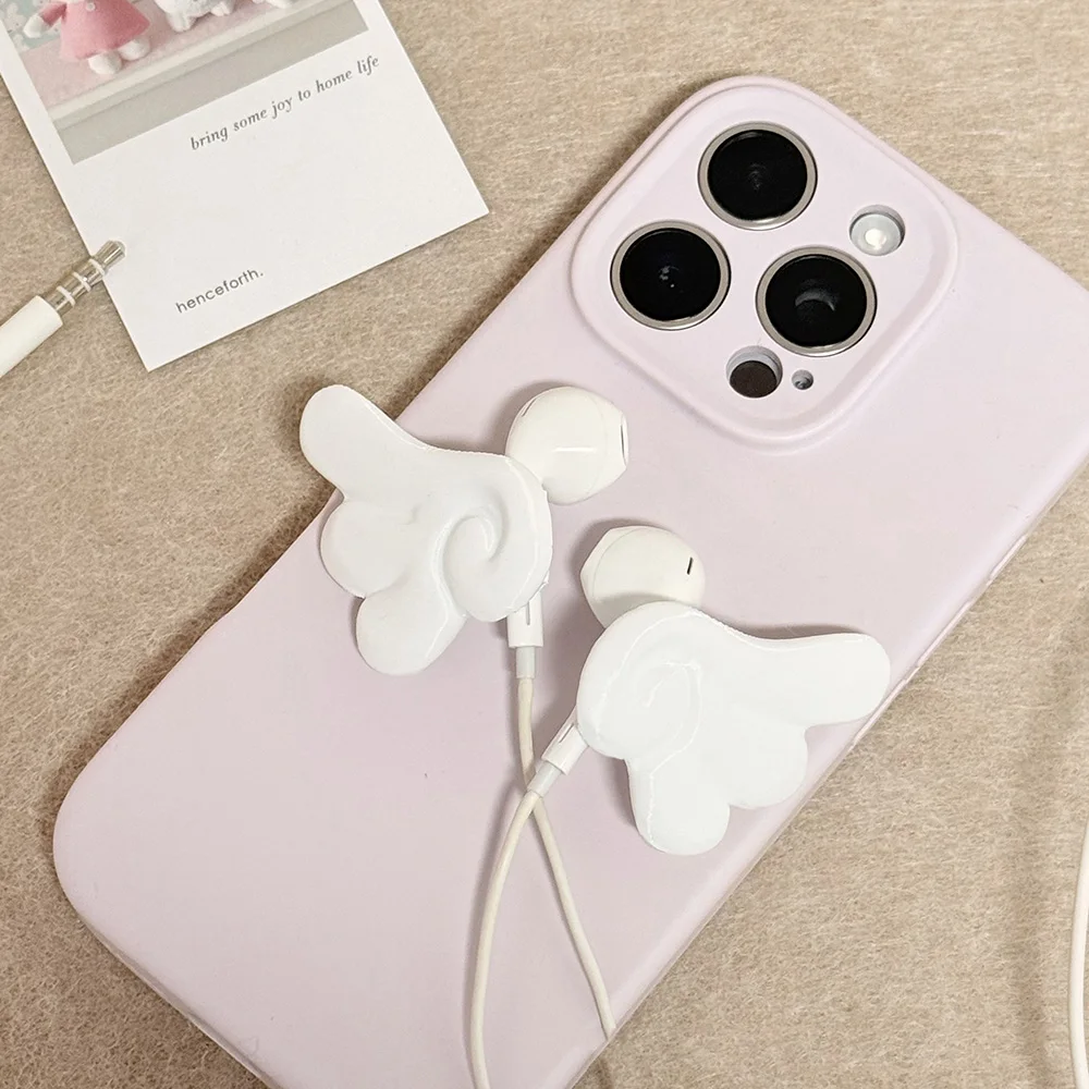 Creative Earphone Decorative Accessories Angel Wings 3d Printed Wired Earphone Decorative Wings Kawaii DIY Earbud Accessories