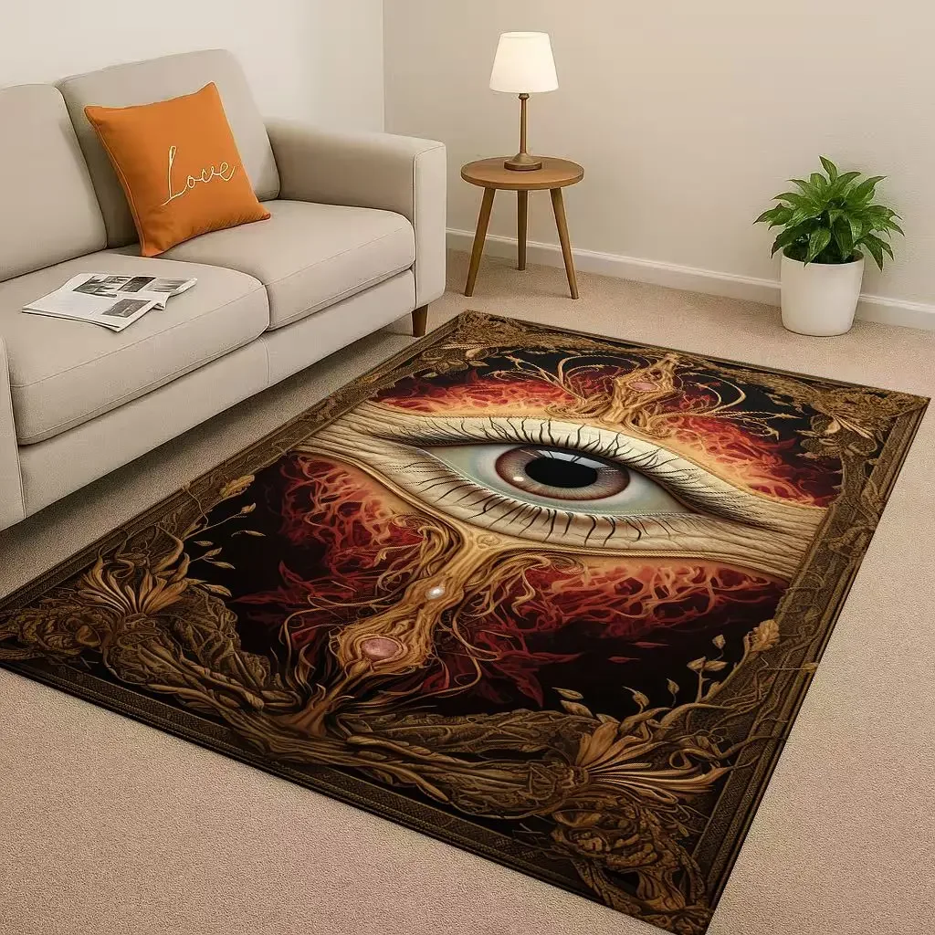 HD Freemasonry All Seeing Eye Symbol Evil Eye Living Room Non-Slip Area Rug Carpet for Bedroom Playroom Sofa,Home Decor Doormat