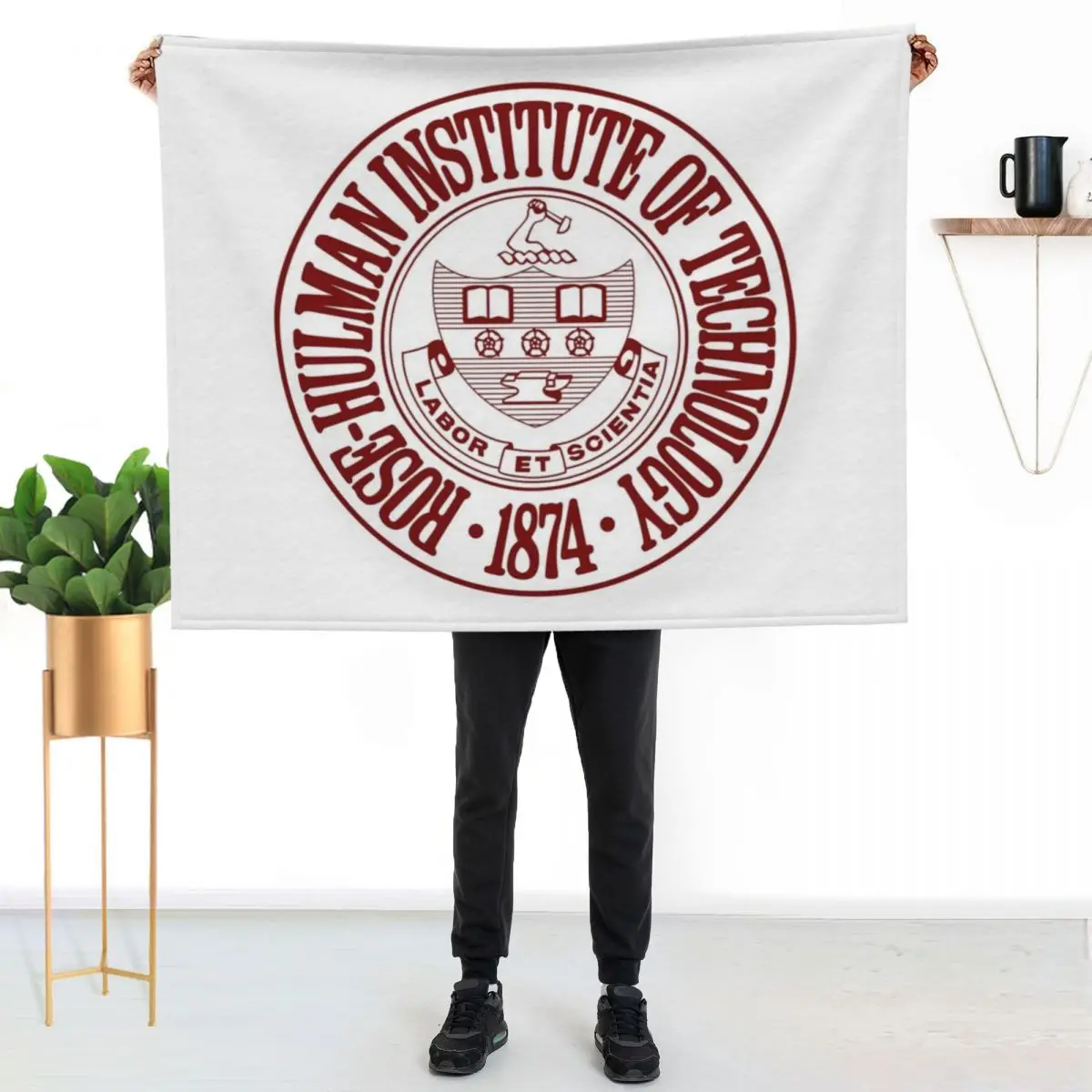 Rose Hulman Institute of Technology College Throw Blanket Blankets For Sofas Hairys Designers blankets ands Blankets
