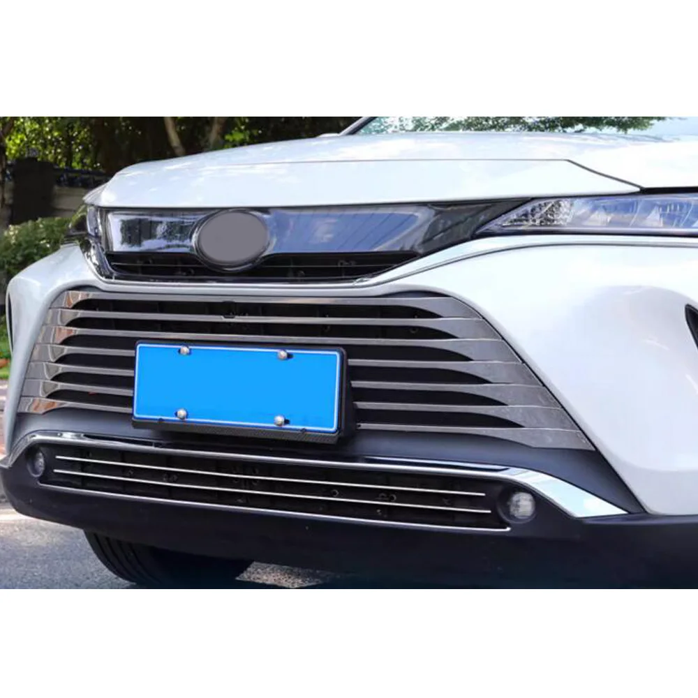 For Toyota Venza/Harrier 2021 2022 2023 2024 ABS/Steel Front Bumper Grill Grille Engine Trim Strip Cover Exterior Accessories