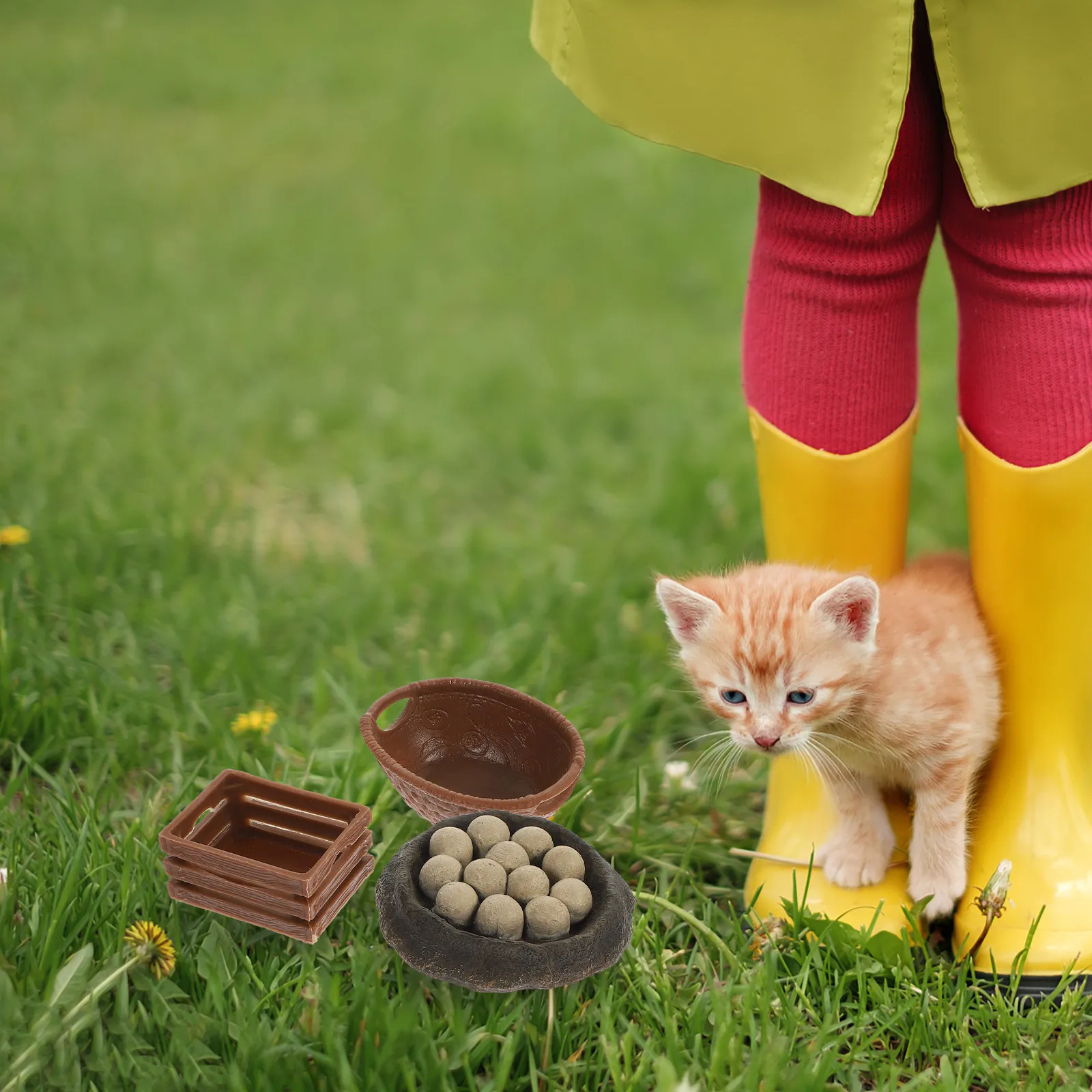 

1Set Farm Tool Simulation Set Realistic Miniature Vegetable Statues Sand Table Landscaping Props Kids Farm Playset Decorative