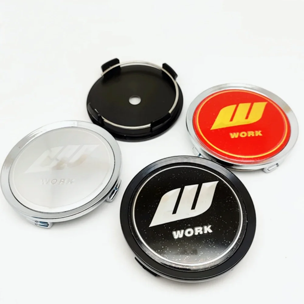 

4pcs 3D 75mm W Work Emotion Emblem Logo Car Wheel Center Caps Car Rims Hubcaps Cover With W Work Badge Styling Auto Accessories