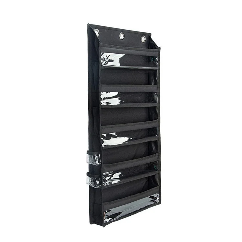 منظم تخزين غزل MOPHE، 5 طبقات فوق الباب، حقيبة كروشيه معلقة مع جيوب عميقة شفافة