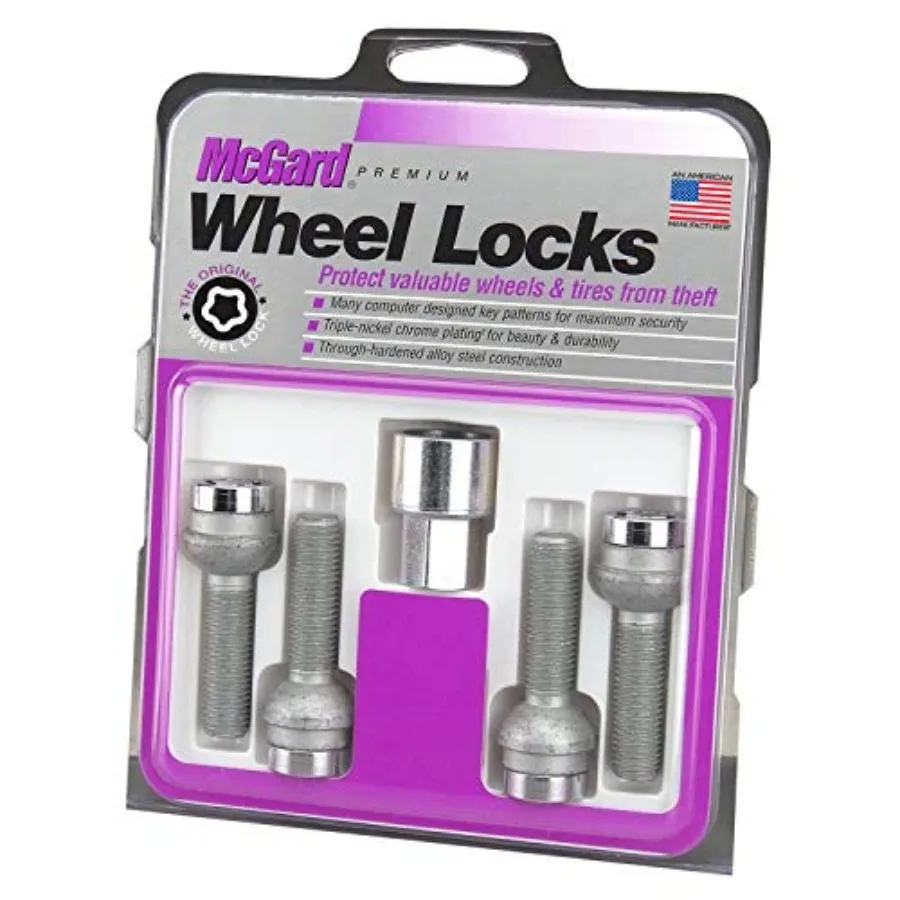 

28017 Chrome Bolt Style Radius Seat Locks M14 x 1.5 Thread Size - Set of 4