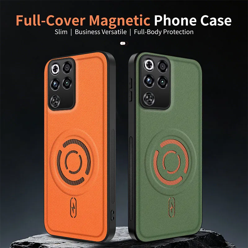 Skin Feel Tech Cloth Pattern Magnetic Leather Case for RedMagic 11 Pro 10/9/8 Pro Plus Wireless Charging Cover Matte Funda Capa