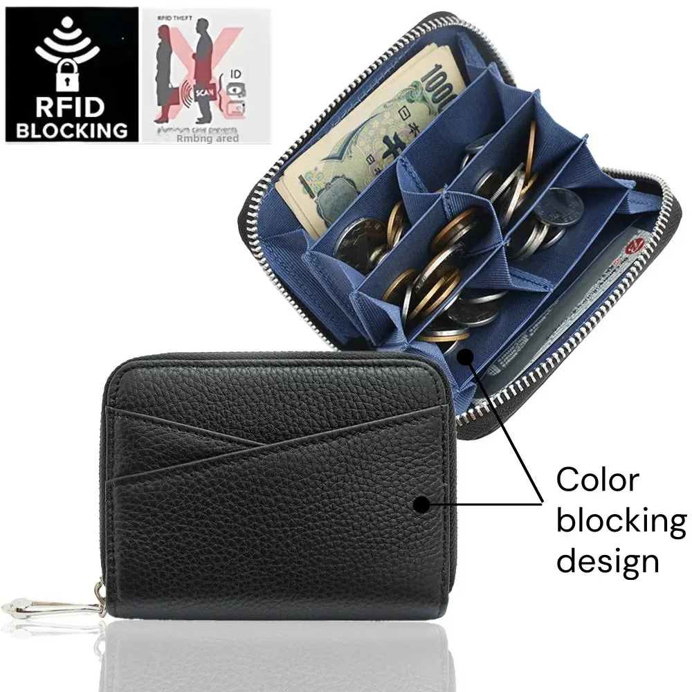 محفظة بطاقات جلدية للنساء، مشبك حامل المال، فتحة بطاقات متعددة، محفظة صغيرة للعملات المعدنية للرجال، حقيبة نسائية صغيرة مستطيلة