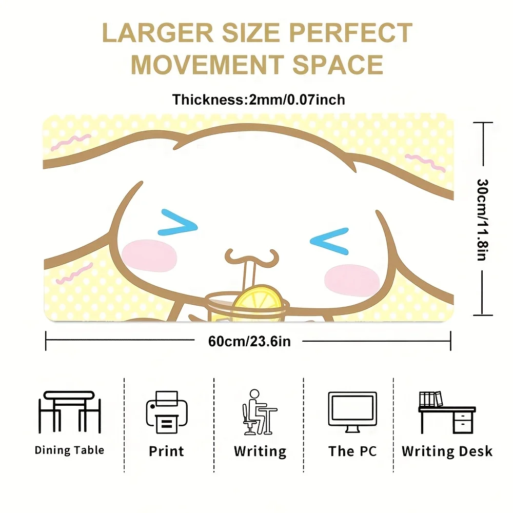 Large Eeyore Mouse Pad, 300x600mm - Dreamy Forest Adventure Design with Soft Pastel Colors, Non-Slip Rubber Base, Perfect for Ga