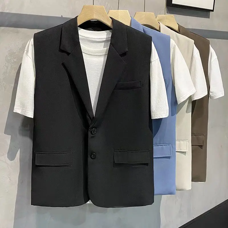 Suit Vest Men's Outer Vest Trendy Thin Loose Spring and Summer Japanese Versatile Jacket