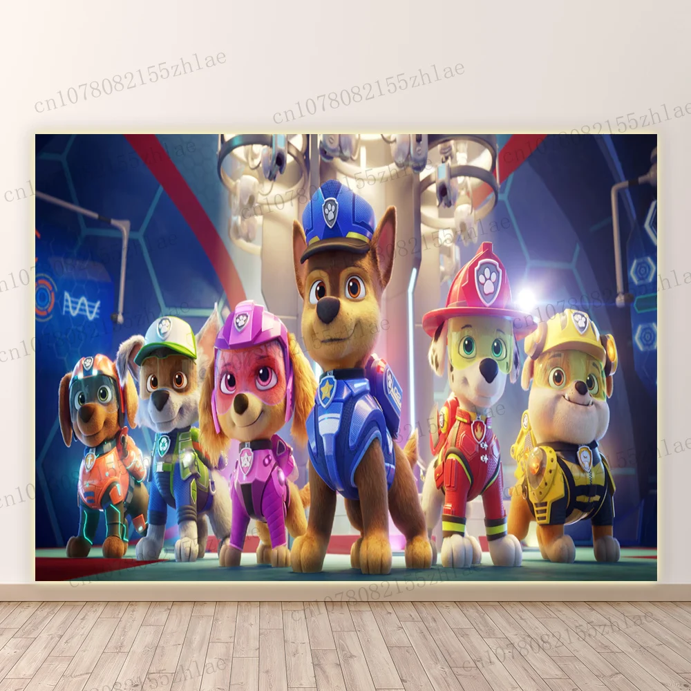 Paw Patrol Birthday Party Photo Backdrop Cartoon Photo Background Baby Shower Photography Backdrop