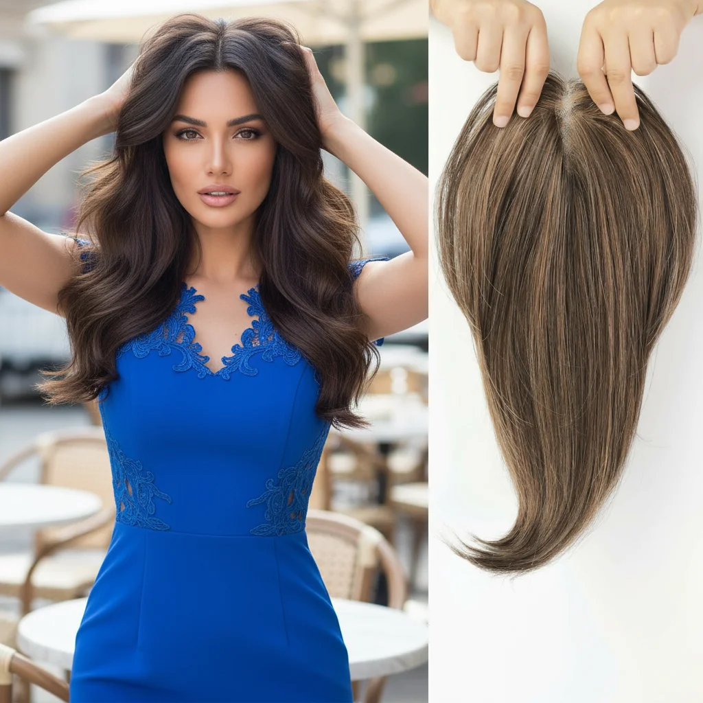 

Easy Wear 100% Human Hair Topper | Clip-in Design Hairpiece | No Salon Needed | Wholesale for Dropshipping Fast Ship