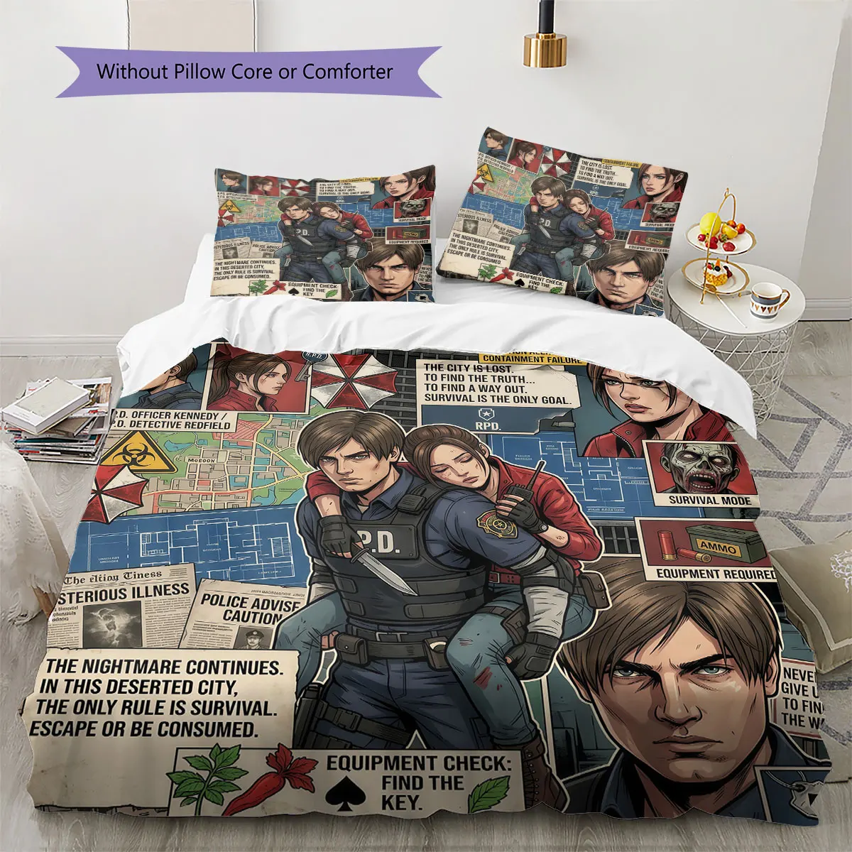 Resident Evil Soft Duvet Cover Children's Bedding Set,Extra Large Size Ideal Gift Various Sizes Available -HE122