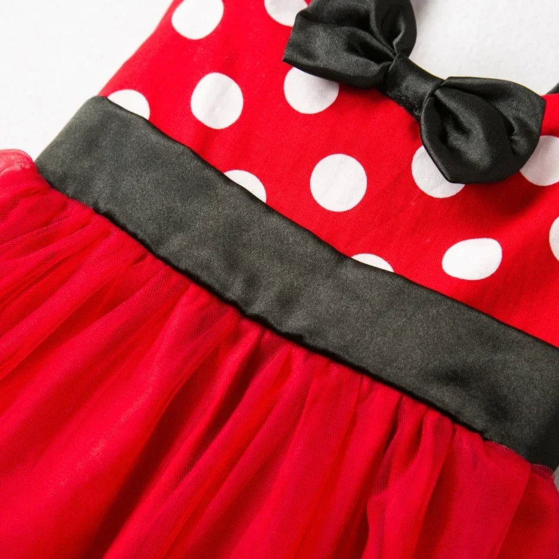 Cute Baby Girl Dress for 9M-5Yrs Children Summer Clothes Kids Minni Mouse Polka Dot Dress Girls Birthday Party Christmas Costume