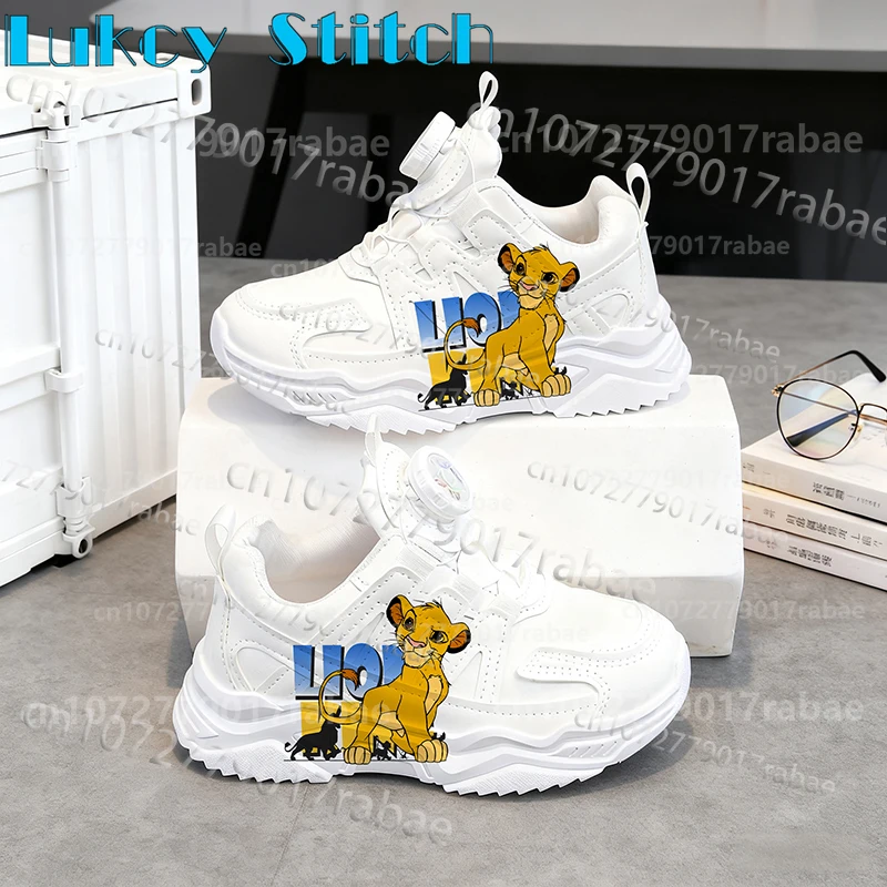 

Youth student Solid color sole sneakers Lion King Simba Design White shoes For boys girls Sports running shoes Christmas Gift