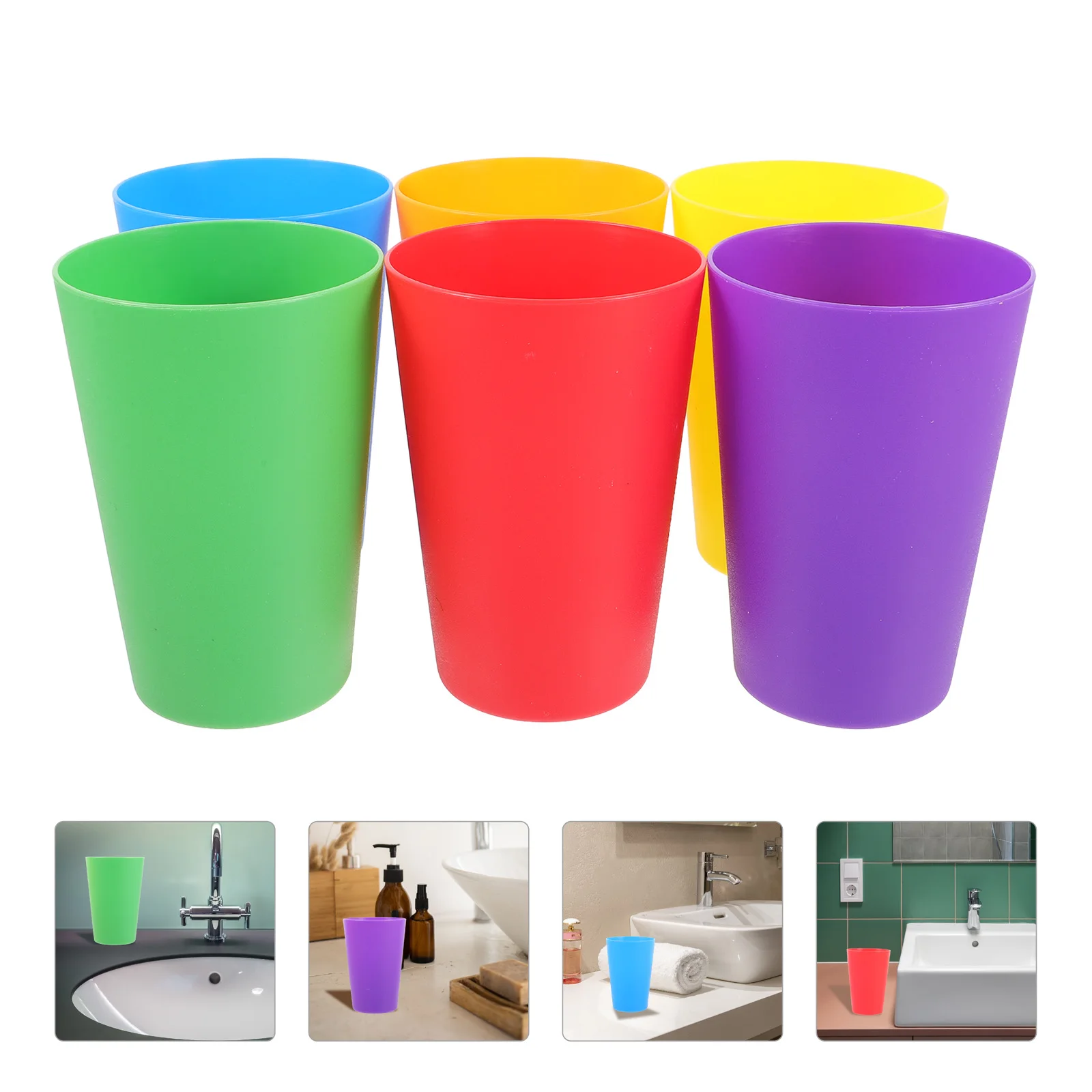 12pcs Mouthwash Cup Plastic Solid Color Teeth Wash Cup Without Cover Simple Family Wash Mouth Cup Brushing Cup Assorted Color