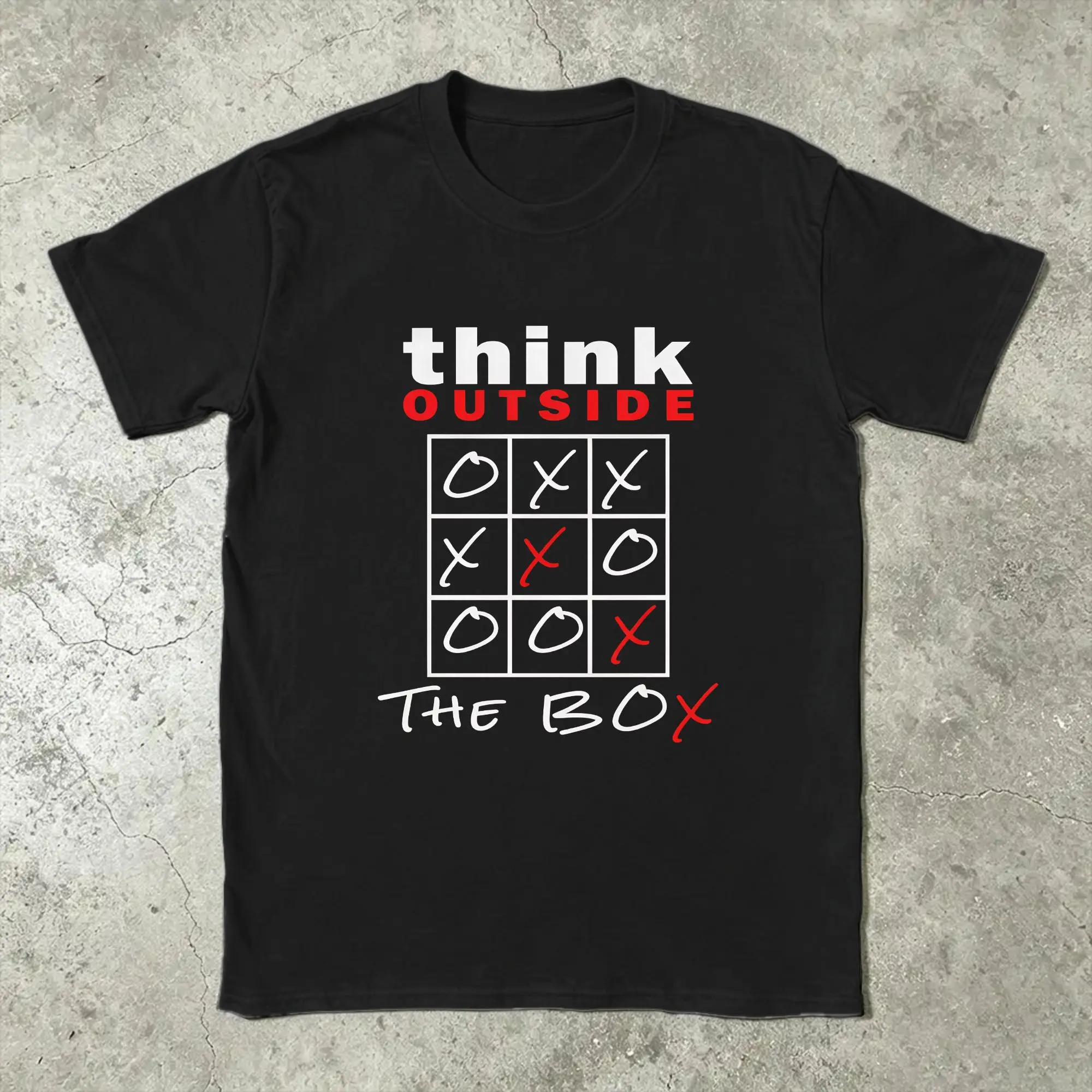 Think Outside the Box Tic Tac Toe T Shirt Summer  100 Cotton T Shirts For Adult Fashion Design Tshirt Short Sleeve Y2K Fun Tees