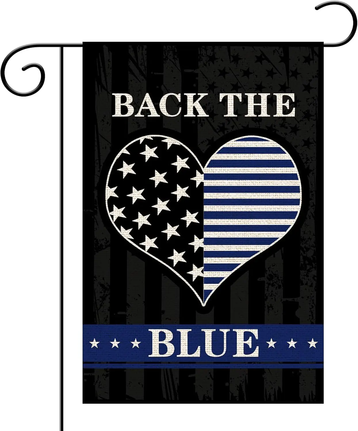 Back the Blue Garden Flag, Burlap Vertical Double Sided, Thin Blue Line American Garden Flag, Blue Lives Matter Flag for