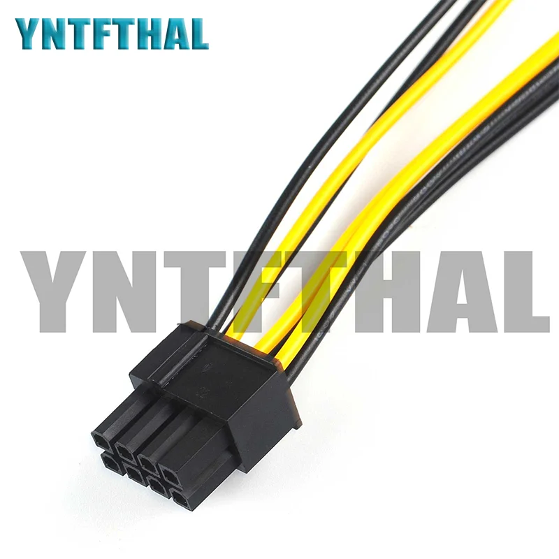 Dual 15Pin Male PCIE PCI Express Cable To (6+2) 8Pin  20CM