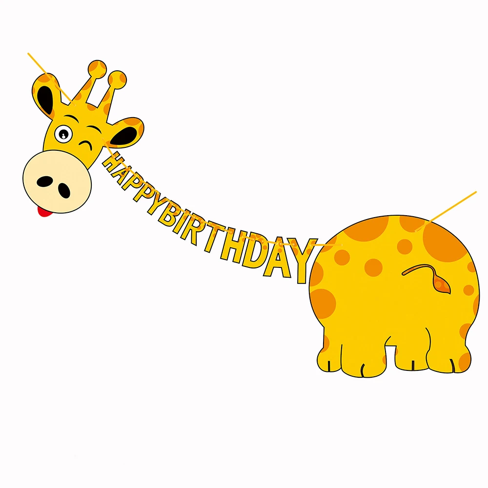 Giraffen-Geburtstagsparty-Zubehör Giraffen-Pappteller Servietten Becher Ballons Einweggeschirr Dschungeltier-Themenparty-Dekoration – Detail 3