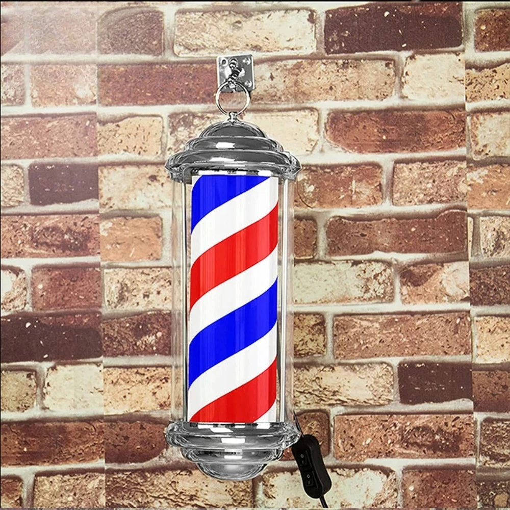 Salon Led Light Outdoor Party Salon Pole Light Rotating Hair Sign Light Stripes With Hanging Bracket Barbershop Accessories