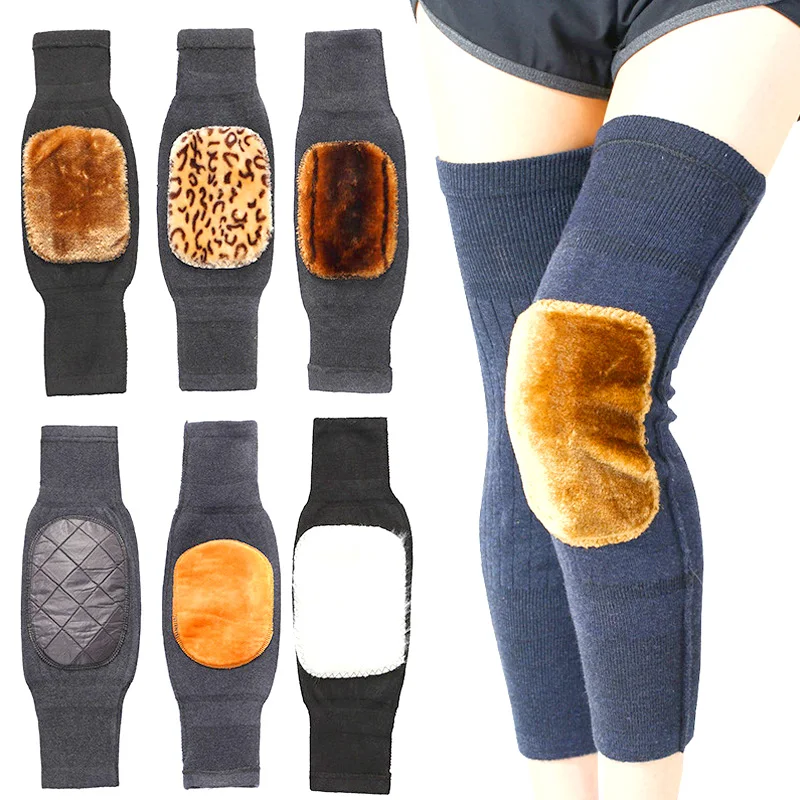 Winter Coldproof Knee Brace Knee Guard Protector Warm Support Wool Knee Pad Soft Thicken Knee Sleeve Cycling Ski