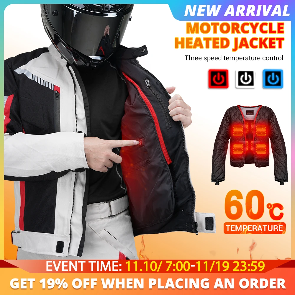 

motorcycle riding Heated Jacket Coldproof Men's Winter Warmer Electric Heating Jackets Windproof Outdoor Sports Equipment