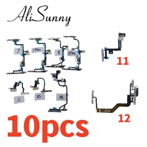 Bilashmart AliSunny 10 Power Volume Flex Cable iPhone 8 Plus 8G 8P X XS 11 12 Light Flash On Off Switch Control Metal Bracket Part