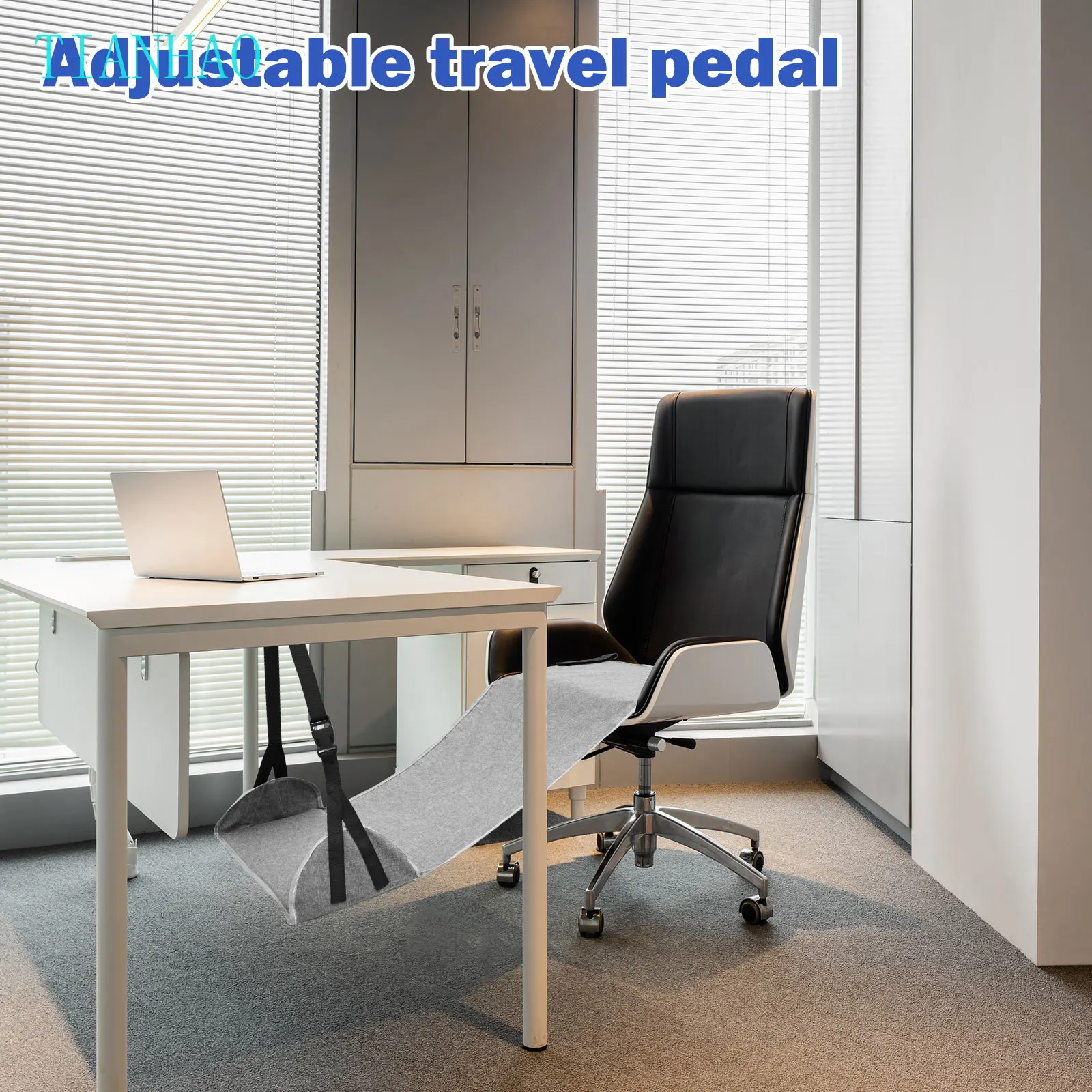 Amaca per piedi per aereo Poggiapiedi da viaggio in nylon con cinghia regolabile Comoda imbracatura per piedi per aereo aggiornata per ufficio da viaggio