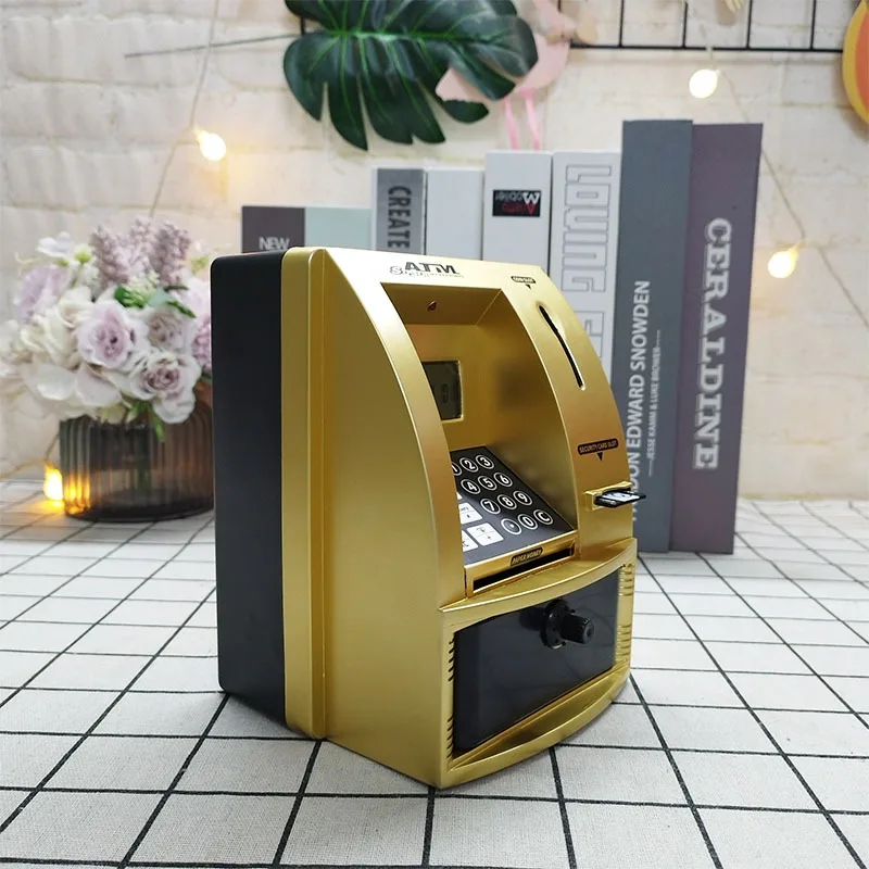 Children's Small Coin-operated ATM Voice Piggy Bank Deposit and Withdrawal Cartoon Password Card Safe Deposit Box