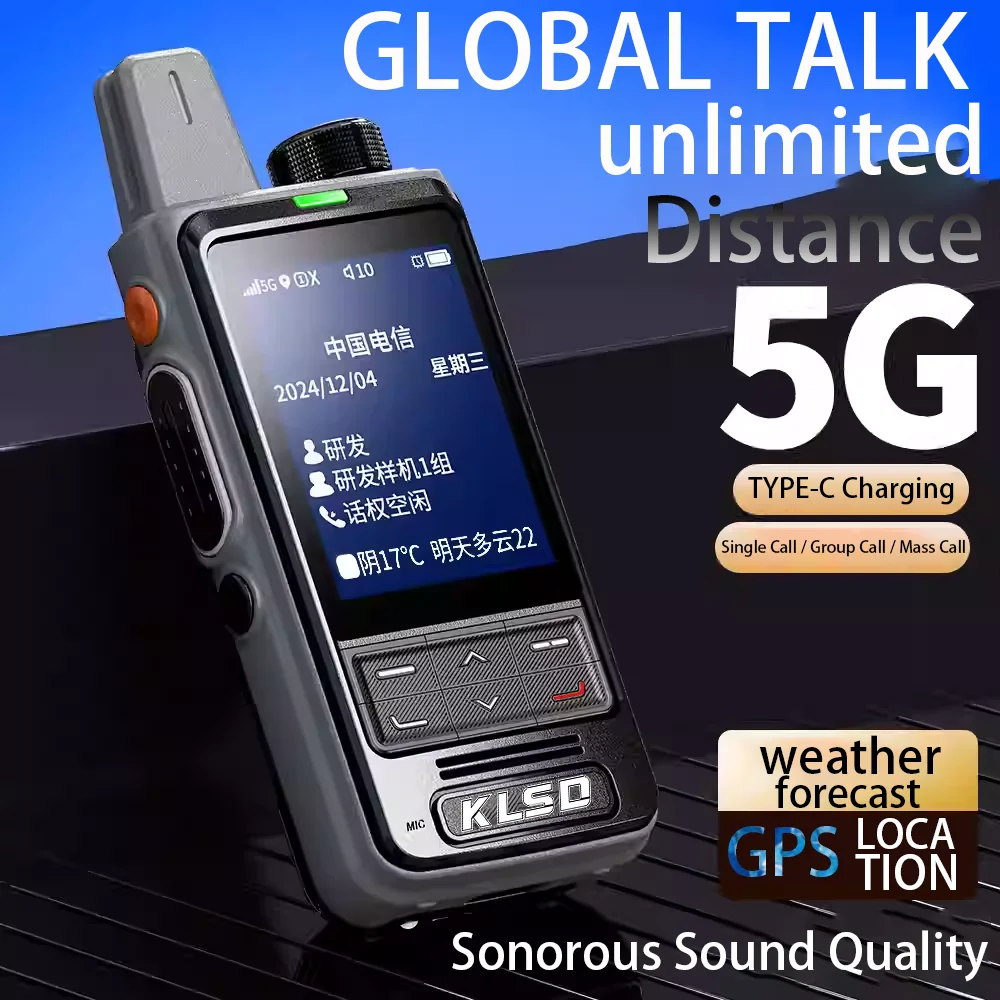 4G POC GPS Walkie Talkie Lightweight Slim Design 5000km Long Digital Two-Way for Radio for Outdoor Sports