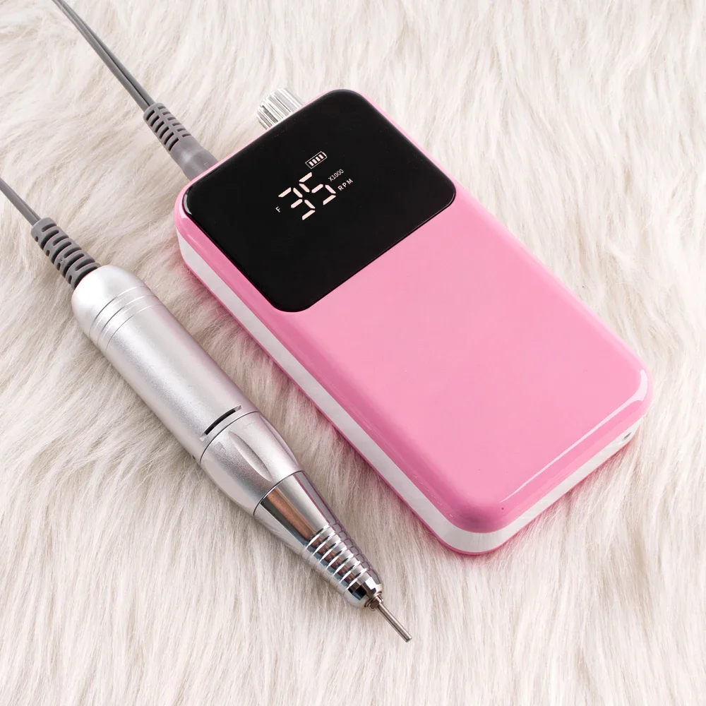 Hot Sale LED Professional Salon Pink Heart Shape UV Nail Lamp Electric Nail Drill 35000 Rpm File Polish Machine Kit Set