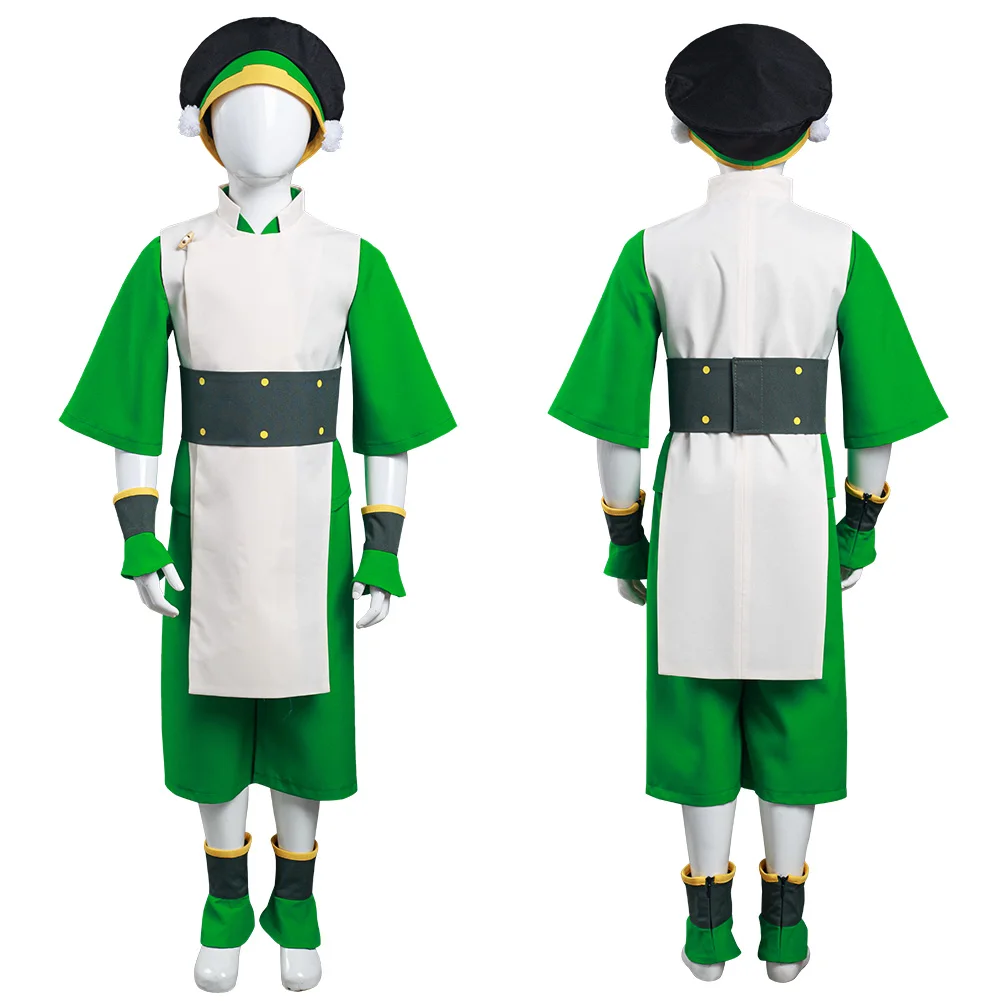 Halloween Carnaval Party Pak Avatar The Last Airbender Toph Bengfang Cosplay Kostuum Vest Broek Outfits Voor Volwassenen
