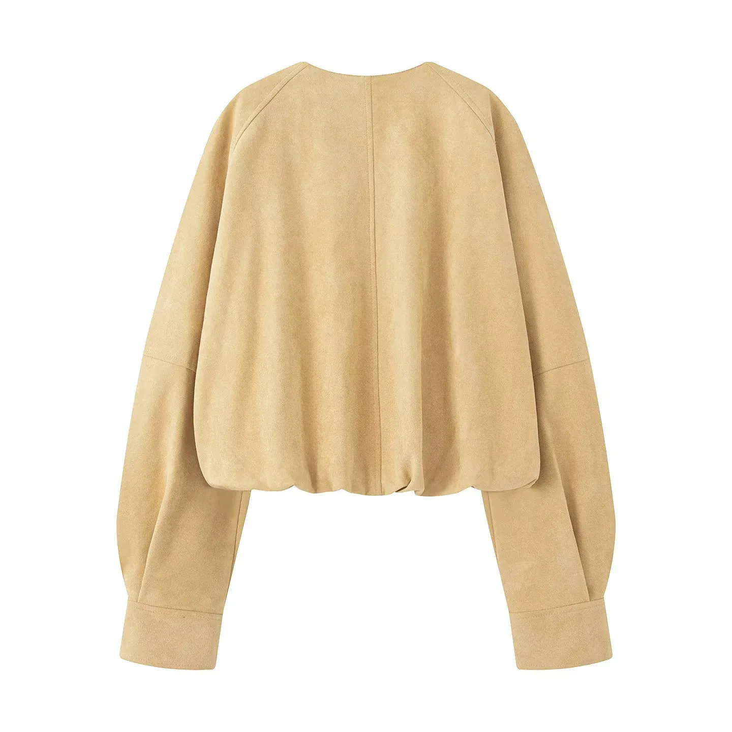 ฤดูร้อนใหม่ เสื้อแจ็คเก็ตหนังผู้หญิง คอกลม กระดุมเดี่ยว ทรงทันสมัย สไตล์ยุโรปและอเมริกา