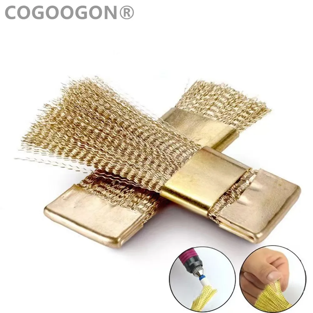 Dental Bur Cleaning Brass Wire Brush Nail Drill Bits Cleaning Brush Copper Wire Brushes Files Stand Cleaning Tool Gold Dentisty