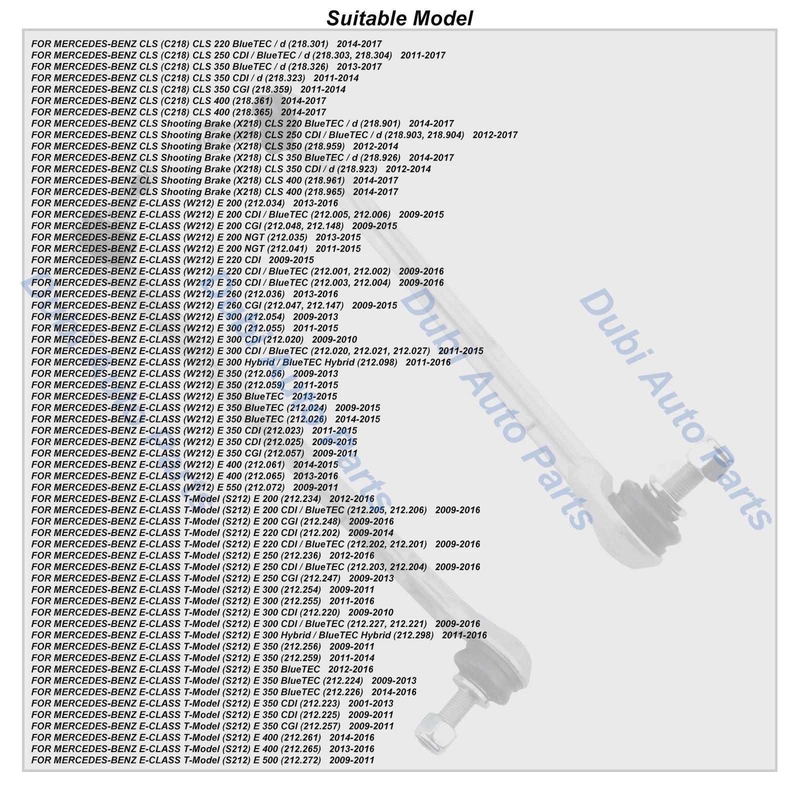 Rear Stabilizer Link For BENZ E-CLASS W212 E200 E220 E300 E350 E400 E550 S212 CLS220 CLS250 CLS350 CLS400 A2123201189 2123201289