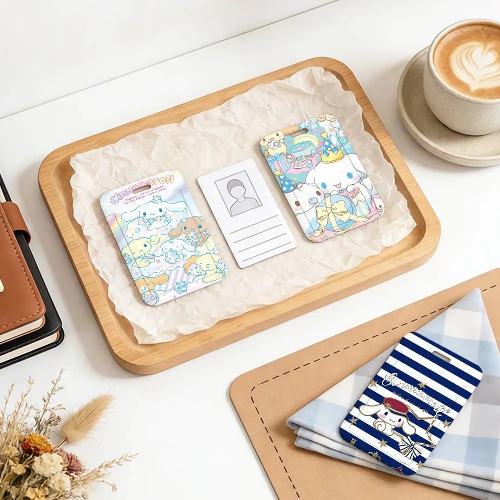 

Cute C-Cinnamoroll Black Lanyard Card Holders Student Meal Cards And Campus Ids School