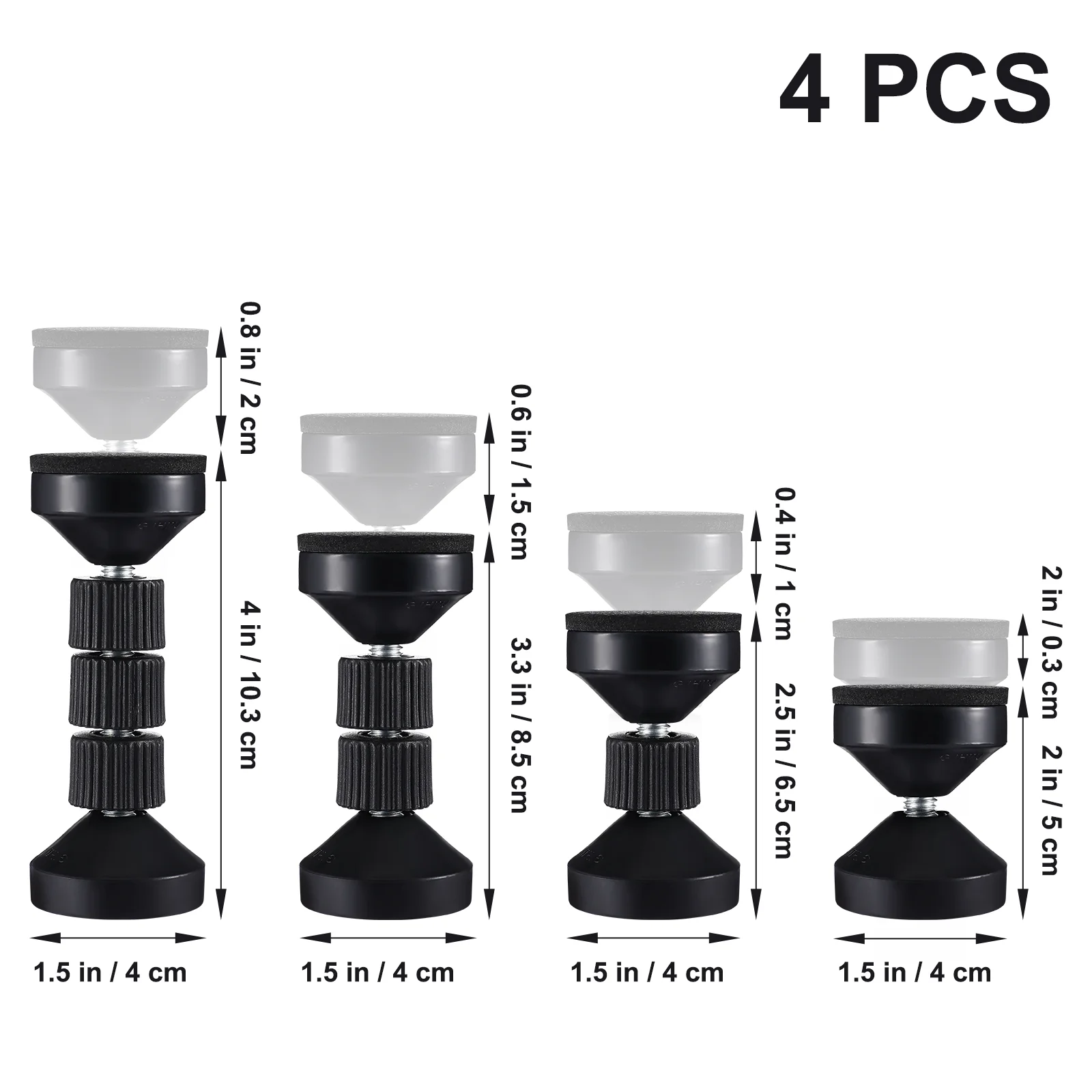 4 Pcs Shockproof Fixed Rod Headboard Stoppers for Wall Bed Frame Stabilizers Easy Install Adjustable Length Furniture Protector