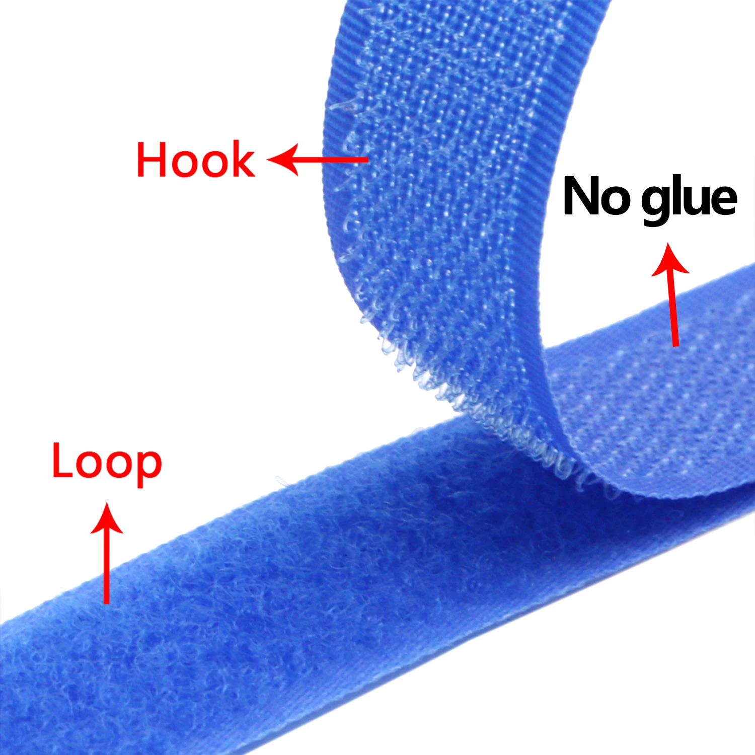 5Meters/Pairs 20mm Blue Non-Adhesive Hook and Loop fastener Tape Sewing-on the hooks adhesive Magic tape DIY/No glue