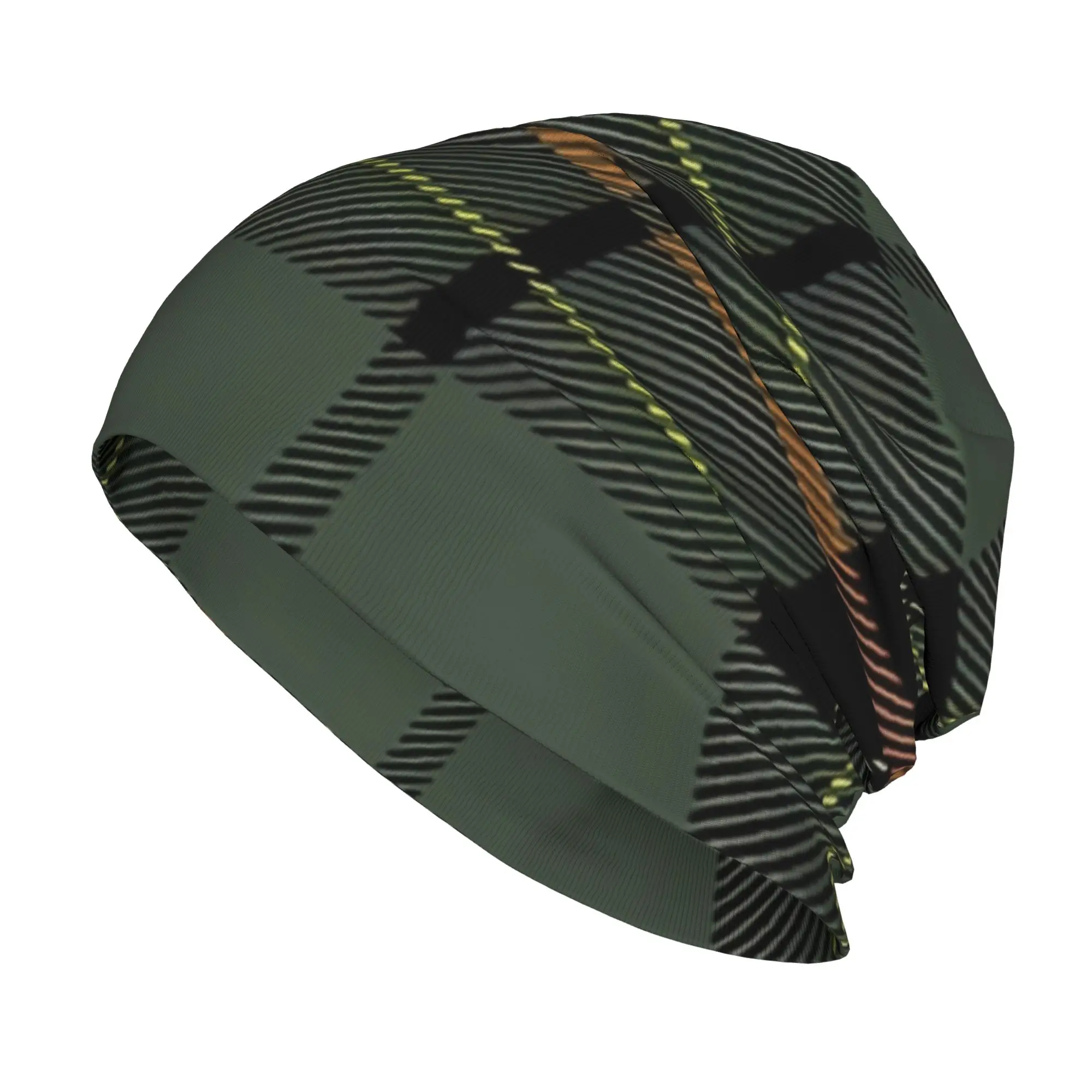 Bonnet Hats Scottish Tartan Men Women's Thin Hat Plaid Street Style Cap Hip Hop Skullies Beanies Caps