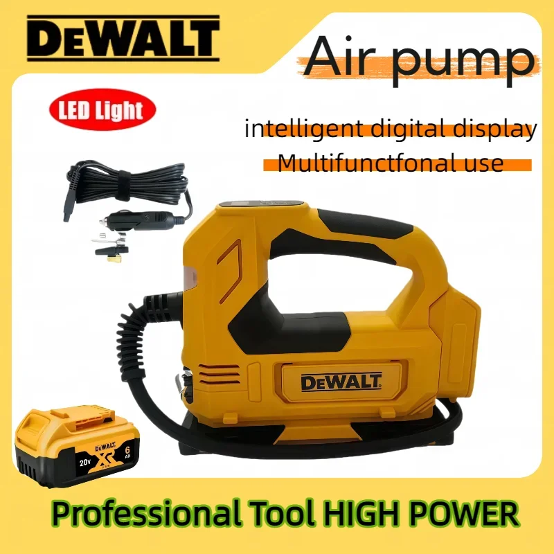 Dewalt 18V 20V Portable Air Pump Cordless Inflator Tool For Car Tyre Inflator ，Electric Motorcycle Pump Rechargeable Compressor