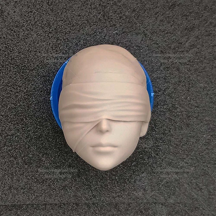 Unpainted DIY Head Sculpt 1/6 Scale Female Soldier Masked Ninja Assassin White Model Head For 12inch Action Figure Doll