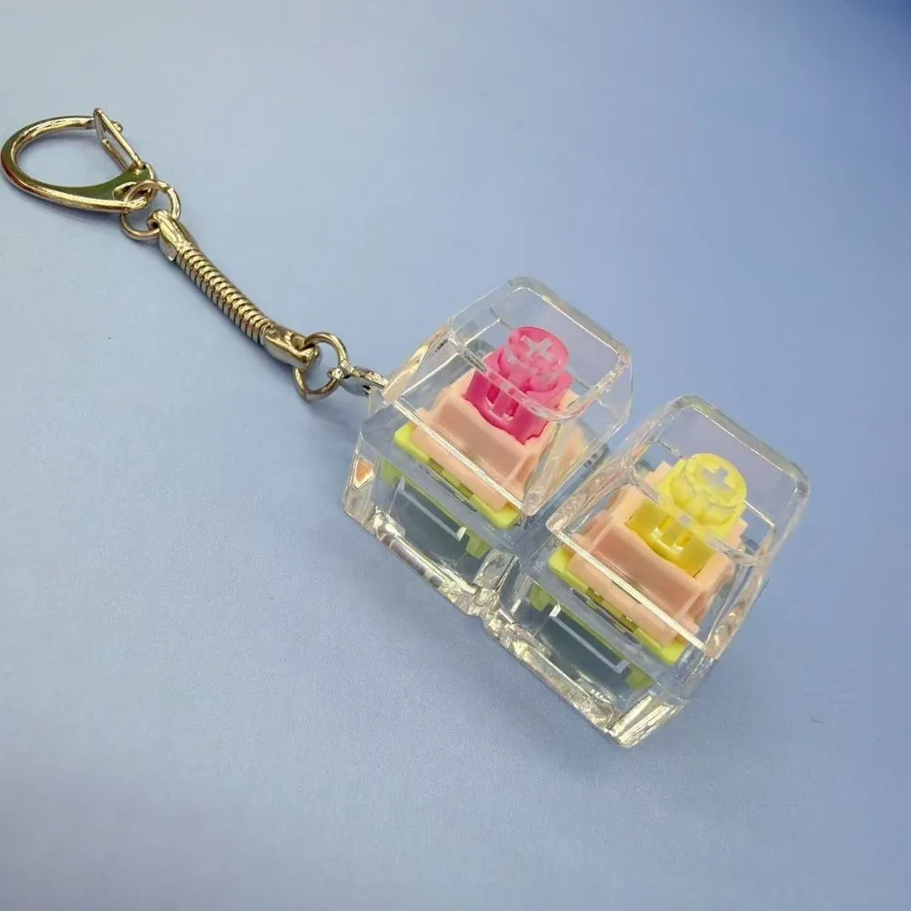 Relaxing 1/2/3/4/9 Keys Keyboard Keychain Transparent Key Button Finger Toy Pass The Time Stress Relief Pinch Toy Kids
