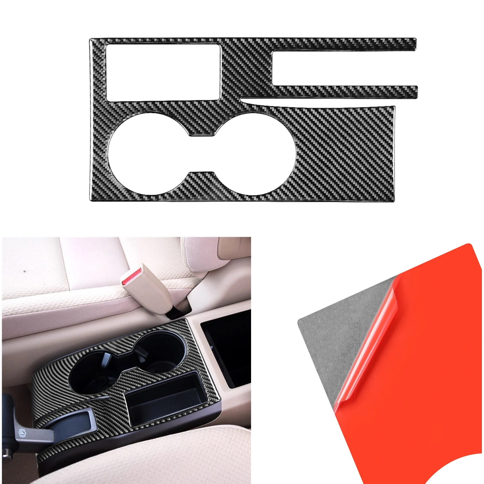 Carbon Fiber Car Water Drinks Cup Holder Panel Sticker Cover Trim Center Storage Board For Honda CRV 2007 2008 2009 2010 2011