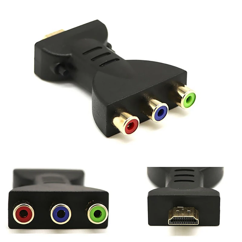 HDMl Male to 3 RCA AV female Audio Video Adapter HDTV to RCA One-Way Transmission for TV HDTV DVD Cord Connector