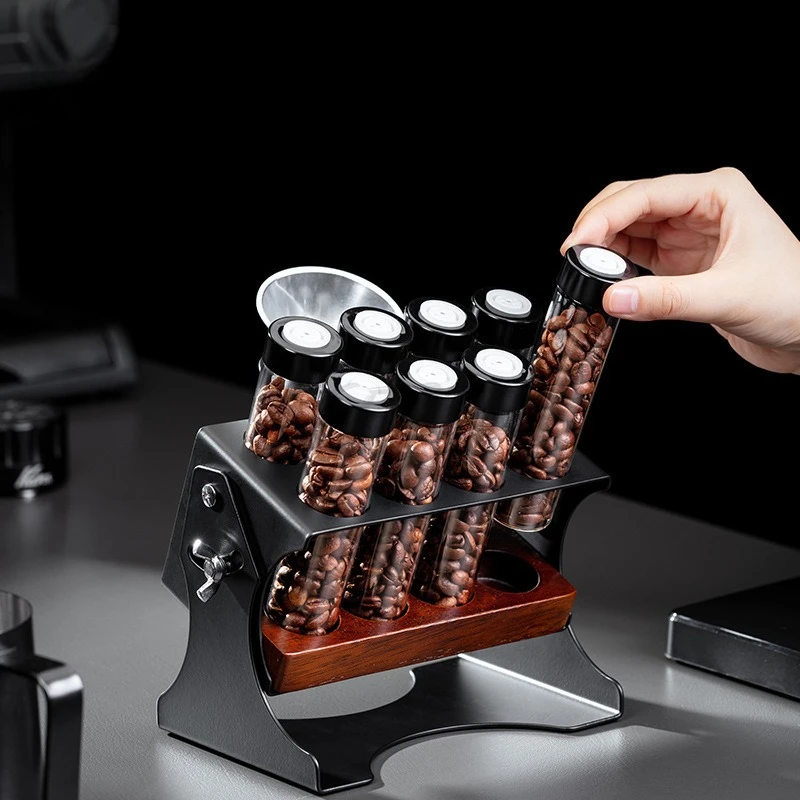 Coffee Bean Sorting Bottle Sealed Canister Exhaust Valve Test Tube Display Rack Fragrance Bottle Storage Rack Set Adjustable