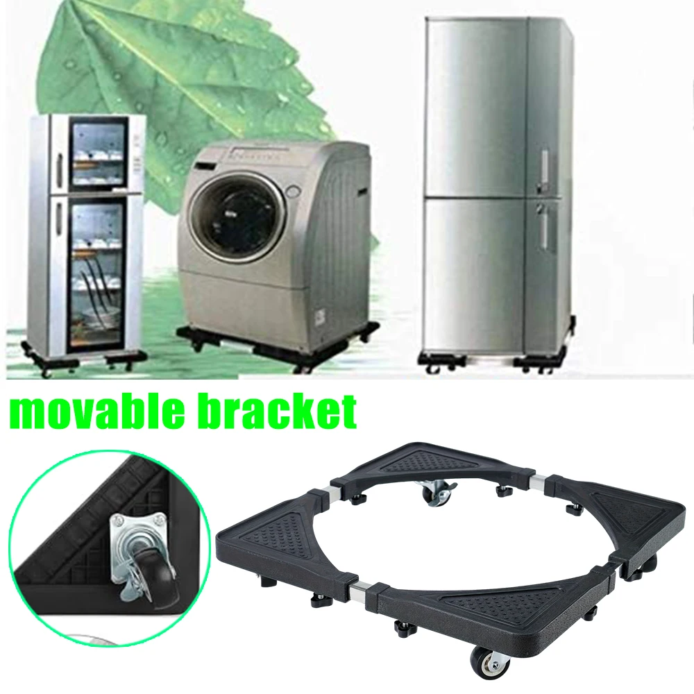 Universal Movable Washing Machine Base Stand Adjustable Height Pedestal Support Foot Pad Storage Rack for Washer