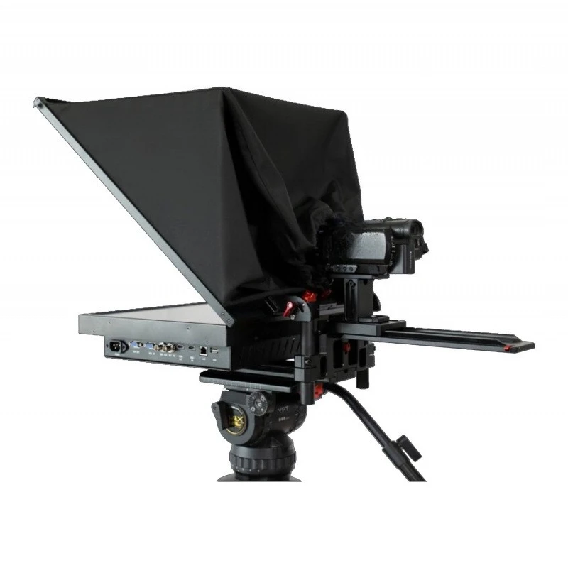 Dual-screen LCD teleprompter for portable video interviews and outdoor shooting